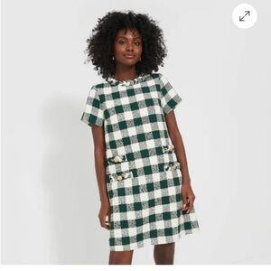 Tuckernuck Checkered Green and Cream Mini Dress